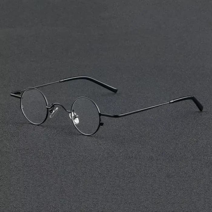 Lunettes rondes vintage en titane de 35mm, design japonais, légères avec verres clairs