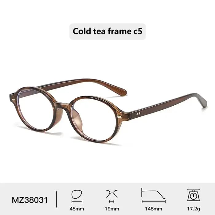 Petites lunettes ovales minimalistes pour femmes, monture TR90, verres Plano bloquant la lumière ble