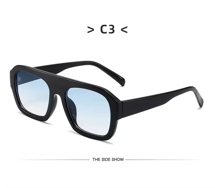 Lunettes de soleil Double Bridges pour femmes, monture large rétro, verres dégradés marron, lunettes