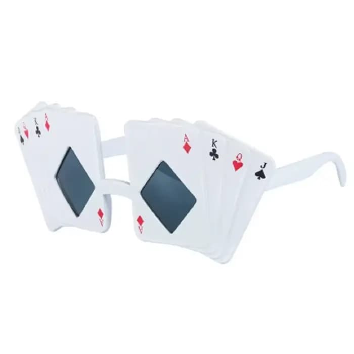 Lunettes de soleil sur le thème du poker, lunettes à motifs de cartes à jouer, accessoires de déguis
