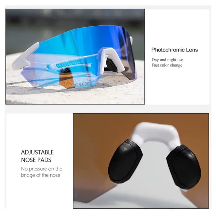 KAROS lunettes de cyclisme photochromiques pour vtt vélo de route UV400 lentille adaptative Anti-bué