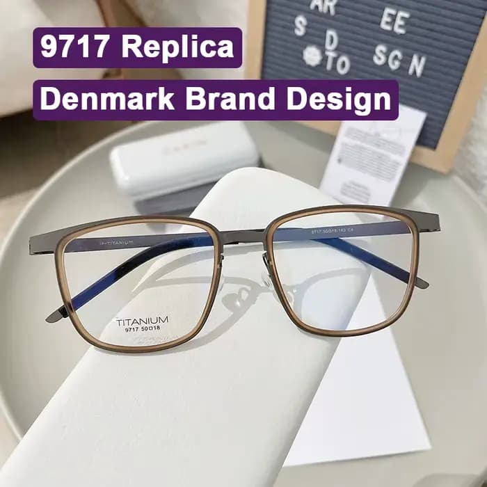 Danemark Designer Réplique Rétro Carré Pur Titane Cadres Acétate Anneau Lunettes Homme Femme Sans Vi
