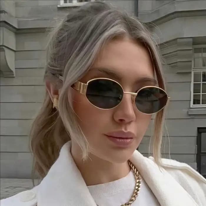 Lunettes de personnalité ovales en métal, petites lunettes rondes à la mode, accessoires de plage po