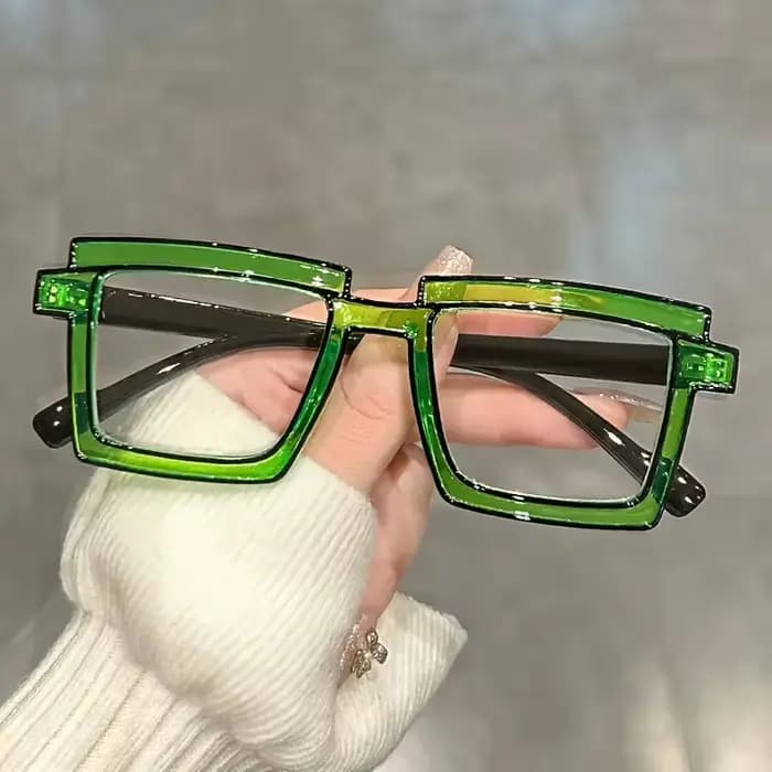 Lunettes carrées à lentilles transparentes pour hommes et femmes, œil brillant, bonbons d'anime, cos