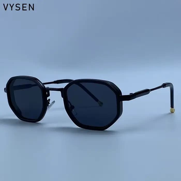 Vintage Steampunk Octogone Carré lunettes de Soleil Hommes De Luxe Marque Géométrique En Métal Cadre