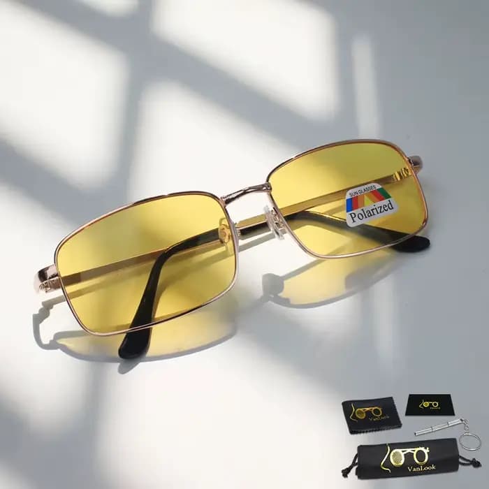 Lunettes de soleil polarisées pour hommes et femmes, lunettes de soleil pour la conduite de nuit jau