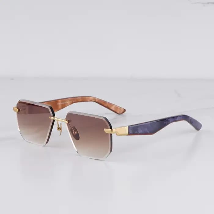 VISIONIST SUN II Lunettes de soleil sans monture pour homme, design artisanal, luxe léger, patchwork