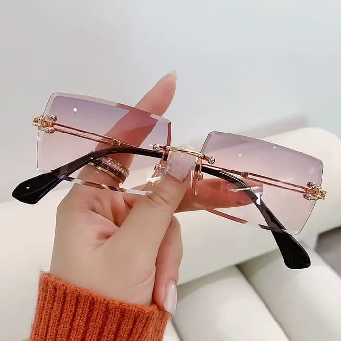 Lunettes élégantes à la mode dégradées sans cadre pour femmes – Lunettes de tous les jours chics, pa
