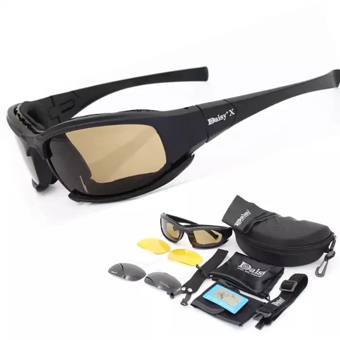 Daisy X7 lunettes polarisées tactiques lunettes militaires lunettes de soleil de l'armée avec 4 lent