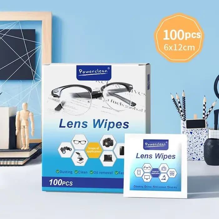 100 lingettes nettoyantes pour lunettes, lunettes de soleil, écran de téléphone portable, pré-humidi
