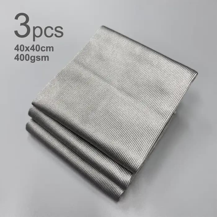 AUTOBRIGHT gris 40 cm x 40 cm 400GSM serviette de nettoyage de verre de haute qualité pour voitures 
