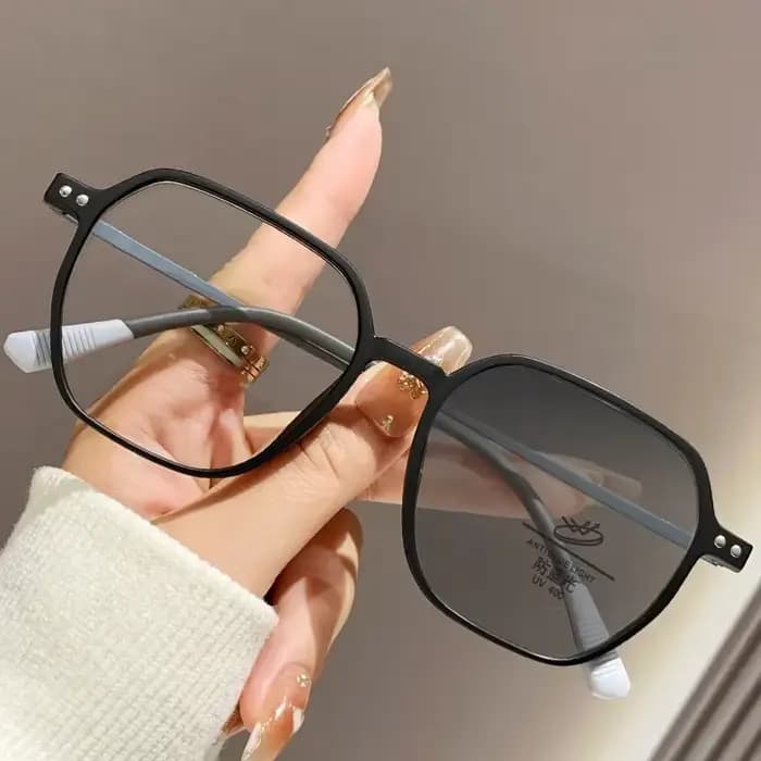 Lunettes de myopie photochromiques à grande monture pour hommes et femmes, à la mode, à jante complè