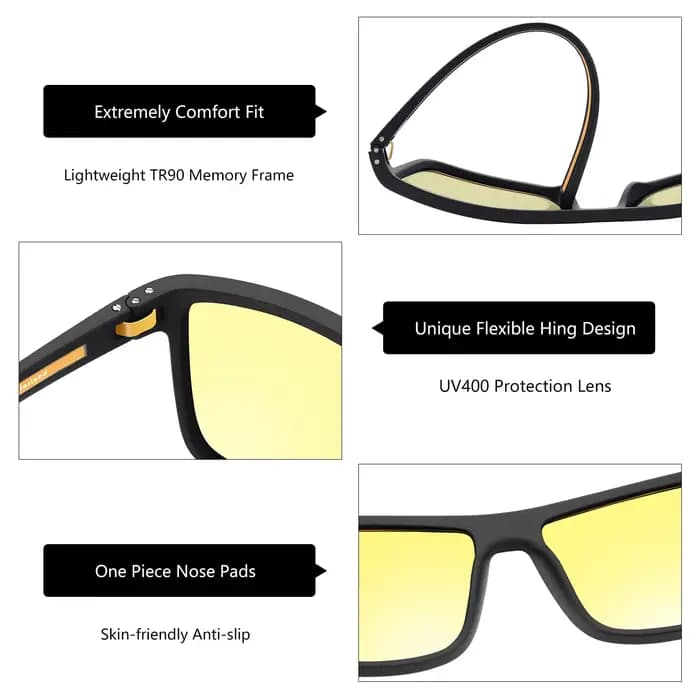 ZENOTTIC-Lunettes de soleil polarisées rétro pour hommes, monture TR90 légère, protection UV400, lun