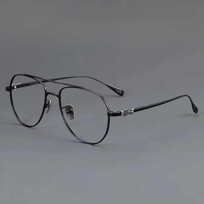FIRADA mode lunettes rétro pur titane aviateur lunettes confortable Double faisceau Prescription lun