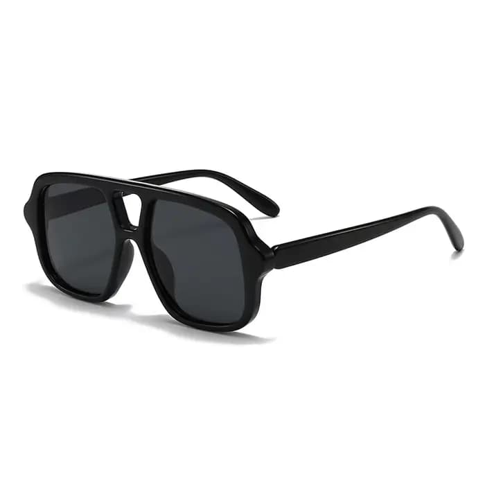 SO & EI Ins mode populaire Double ponts carré hommes lunettes de soleil Vintage Punk jaune bleu nuan