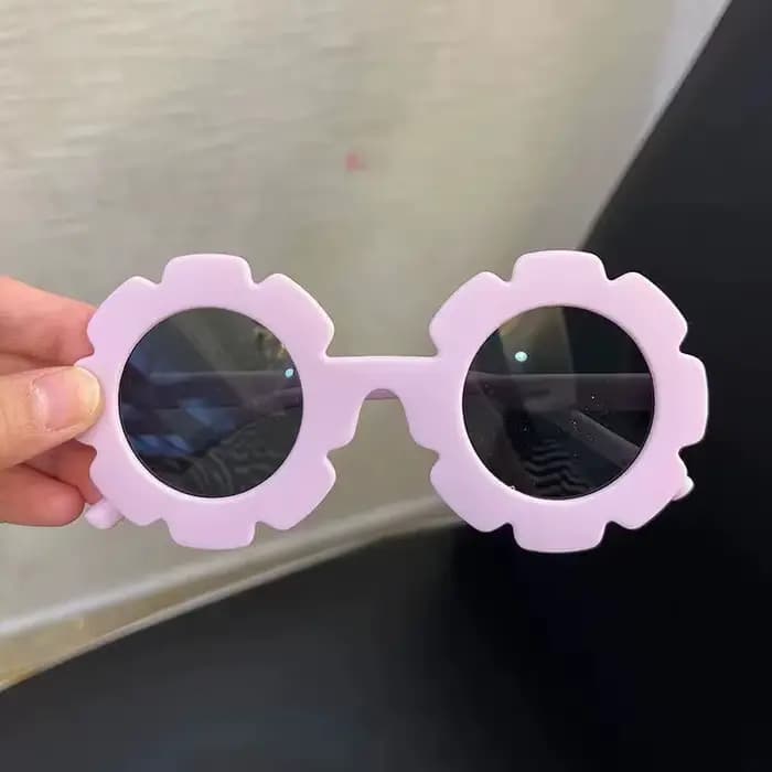 Lunettes de soleil en acrylique pour enfants, décoration de fleurs, mignon, bébé, filles, été, extér