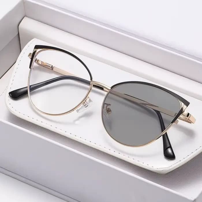 Lunettes de vue photochromiques œil de chat tendance 2026 pour femmes, monture métallique rétro, ant