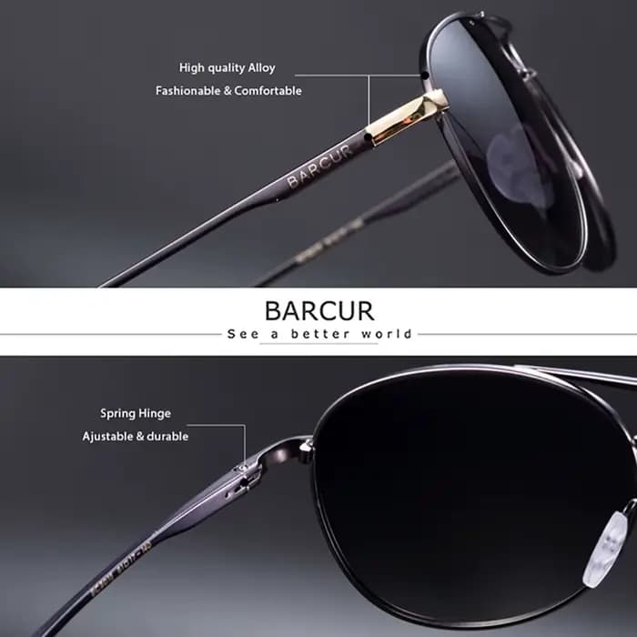 BARCUR hommes dégradé femmes lunettes de soleil polarisées lunettes de soleil pour hommes pilote