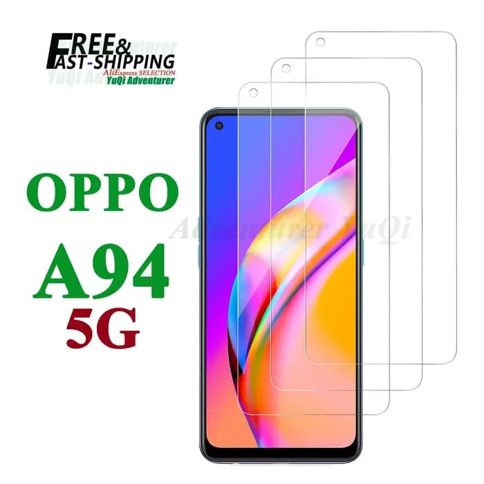 Protecteur d'écran pour OPPO A94 5G, verre trempé HD 9H, boîtier transparent anti-rayures en alumini