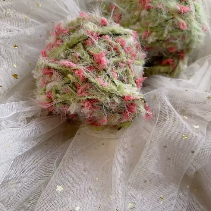 Fil à tricoter et à tisser vert style pastoral 100g, mélange artisanal fait main, pelote de laine DI