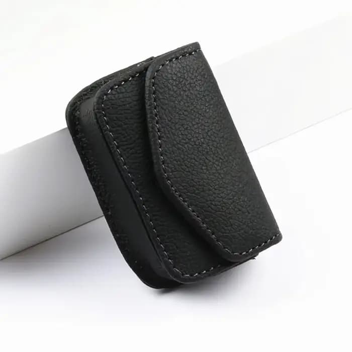 Étui à lunettes en cuir PU portable, boîte de rangement pour lunettes pliantes portables classiques,