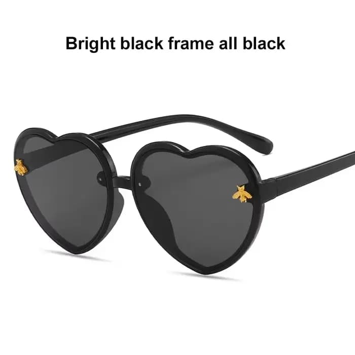 Lunettes de soleil fille enfants paillettes forme de coeur dessin animé parasol lunettes Anti-UV cad