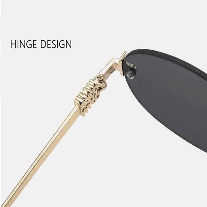 Lunettes de soleil ovales sans cadre, nouvelles lunettes de soleil rétro, tendance, Style Concave, H