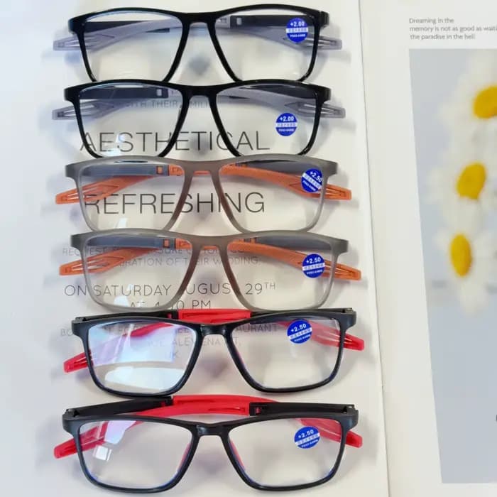 Lunettes de lecture à la mode pour personnes d'âge moyen et âgées, Ultra légères, Anti-lumière bleue