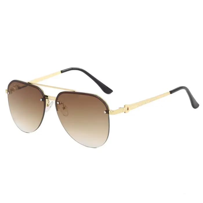 Lunettes de soleil semi-montantes à double barre pour hommes, protection solaire, lunettes de soleil