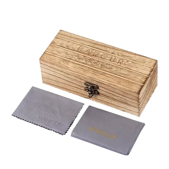 BARCUR lunettes de soleil en bois pour hommes lunettes de soleil polarisées en bois de noyer naturel