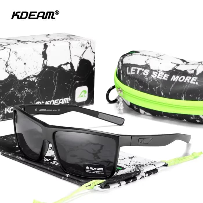 KDEAM-Lunettes de soleil polarisées rectangulaires pour hommes, revêtement véritable, durable, barri