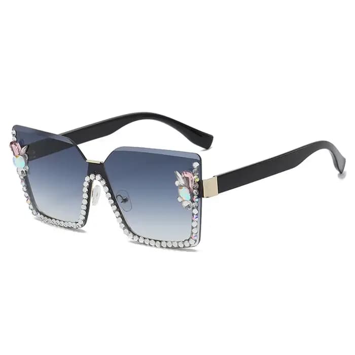 Grandes lunettes de soleil en diamant de forme carrée pour femmes, lunettes de soleil d'extérieur, p