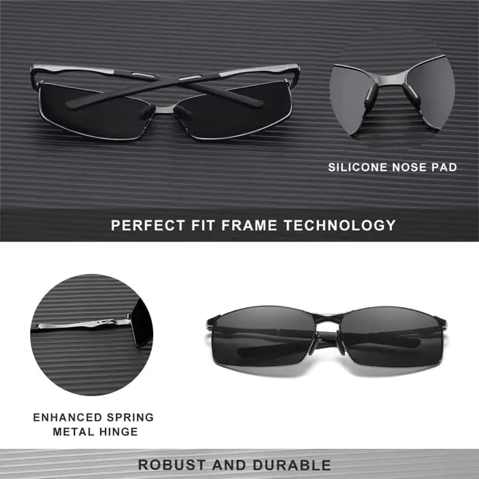 KINGSEVEN – lunettes de soleil polarisées à monture rectangulaire pour hommes, monture en métal, lun
