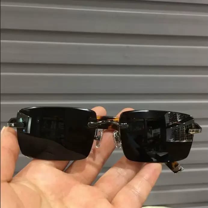 Lunettes de soleil rectangulaires sans bords pour femmes et hommes, petites lunettes de soleil carré