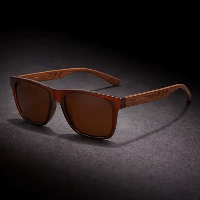 1/2 paires de lunettes rétro unisexes ultra-légères en noyer, verres polarisés, adaptées aux occasio