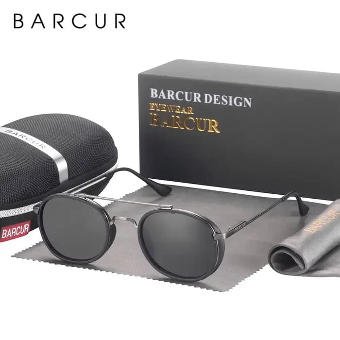 BARCUR Design lunettes De soleil rondes pour hommes femmes Retre lunettes De soleil classique access