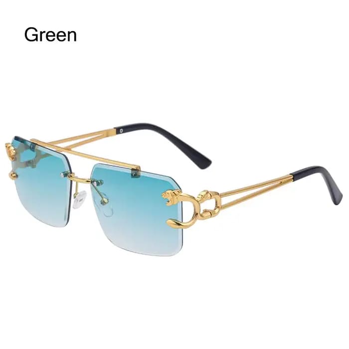 Steampunk – lunettes de soleil carrées sans bords pour hommes et femmes, marque de luxe de styliste,