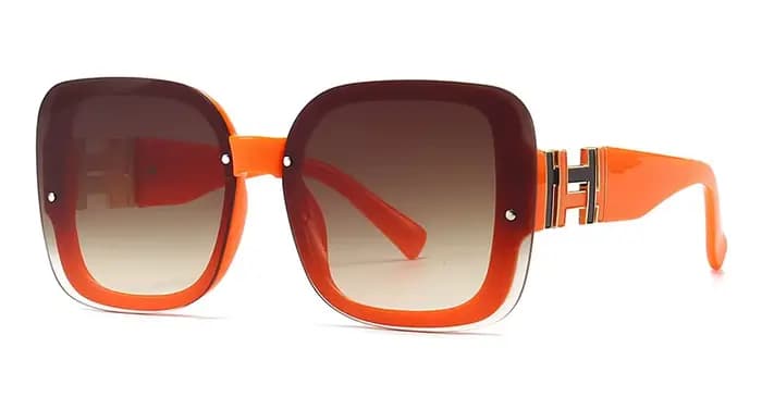 Lunettes de soleil carrées Orange pour femmes, marque de luxe tendance, verres dégradés, Protection 