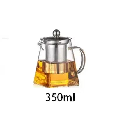 Théière en verre avec passoire, tasse transparente à quatre côtés, théière en verre, pour le bureau,