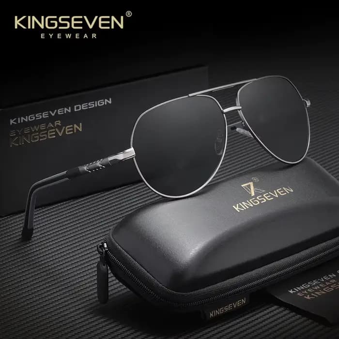 KINGSEVEN Lunettes de soleil classiques pour hommes en aluminium, polarisées UV400, pour femmes, con