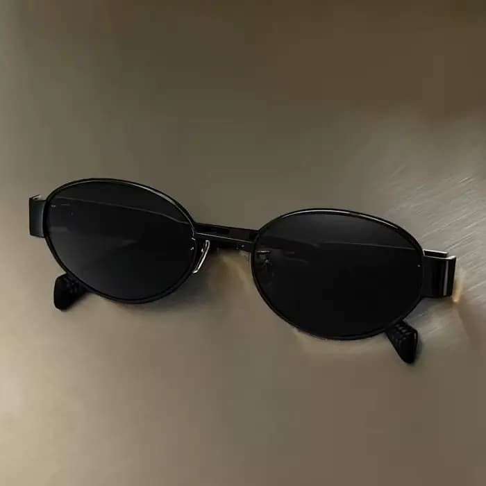 Lunettes de soleil ovales à la mode pour femmes, marque de luxe de styliste, monture métallique, cla