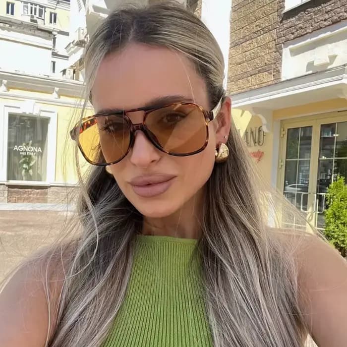 Lunettes de protection mode grand cadre carré femmes lunettes de soleil lentille colorée dégradé lun