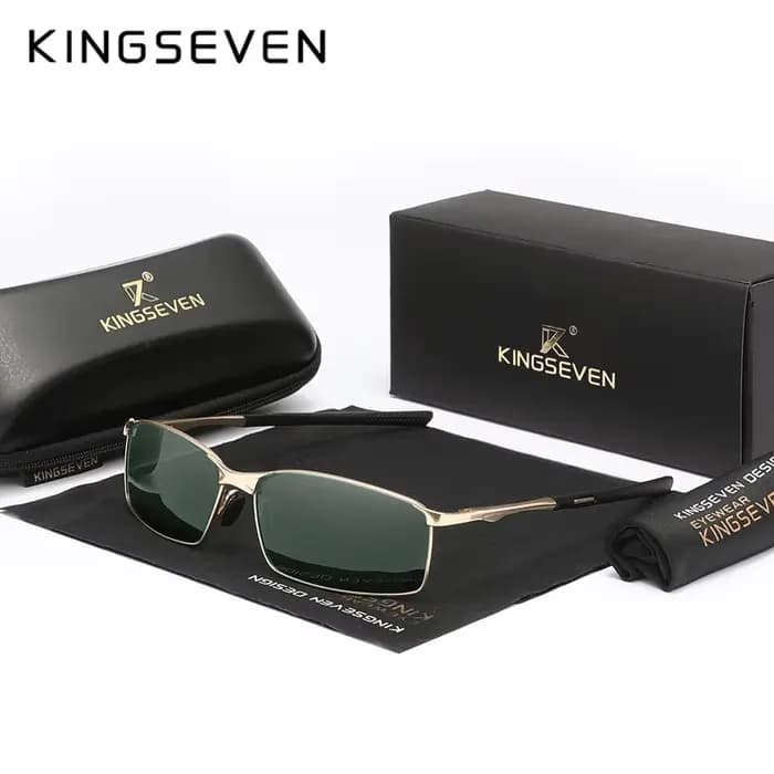 KINGSEVEN mode alliage cadre lunettes de soleil hommes UV400 polarisé rectangulaire lunettes de cycl