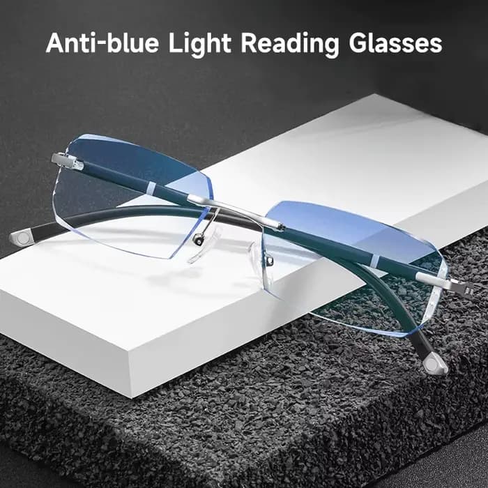 Mode diamant Anti-lumière bleue lunettes de lecture femme homme lunettes sans monture bloquant la Pr