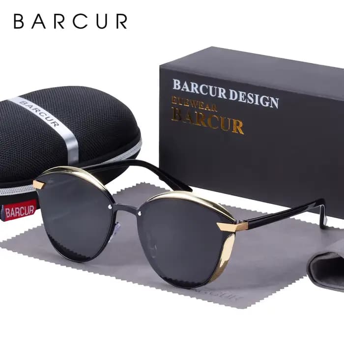 BARCUR lunettes De Soleil polarisées femmes luxe rond verre De Soleil pour femmes dames Femme ombre 