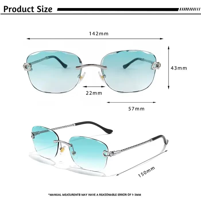 Lunettes de soleil rétro CATERSIDE pour femmes et hommes, de marque, sans monture, avec verres dégra