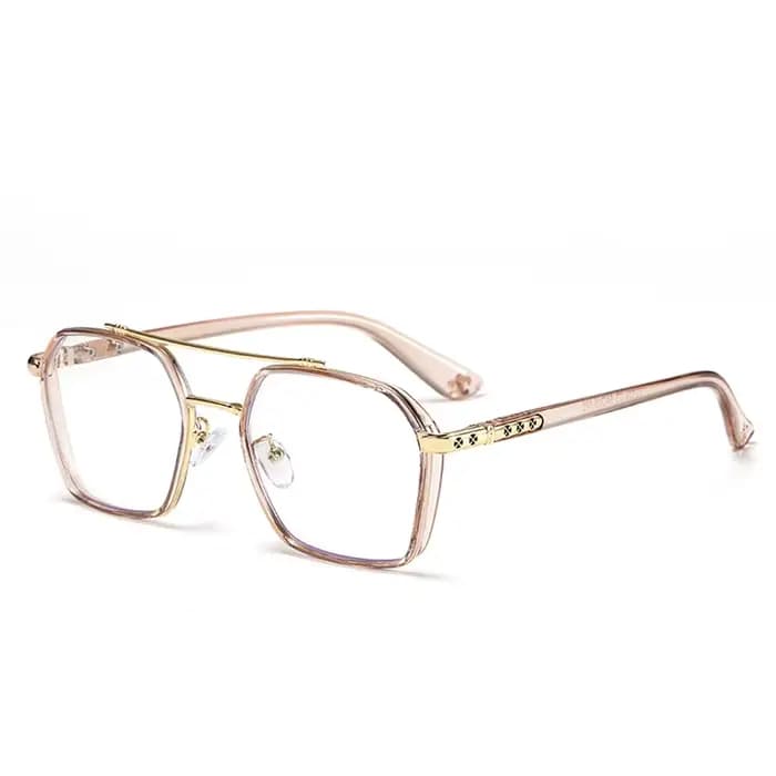 Lunettes de vue rétro pour hommes à verres plats, monture large haut de gamme amincissante à double 