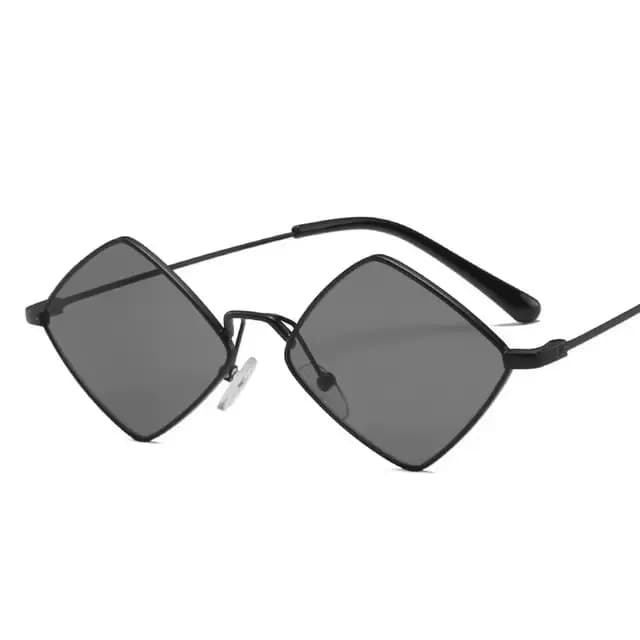 Lunettes de soleil rétro en forme de diamant, monture métallique, lunettes de soleil irrégulières, P
