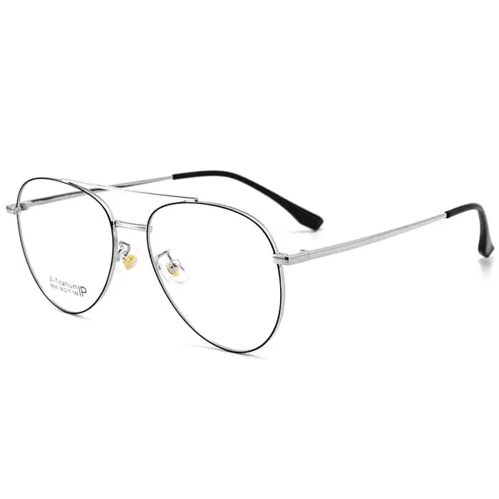 YIMARUILI Double faisceau pilote lunettes cadre rétro pur titane grand cadre de lunettes optique Pre