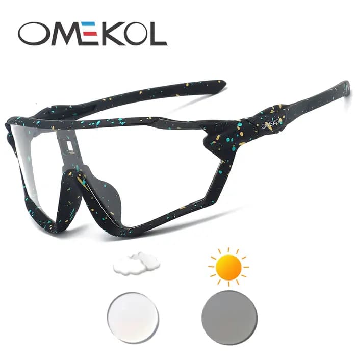 OMEKOL flambant neuf Protection UV lunettes de cyclisme photochromiques lunettes de vélo hommes femm